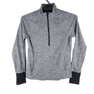 Womens So Grey Pullover Sweatshirt 1/2 Zip Long Sleeve 100% Polyester Size S